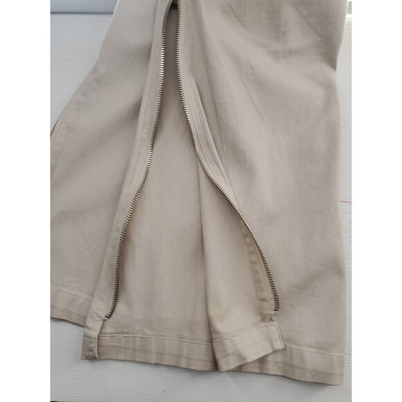 Vintage 90s Y2K Cache Zip Flare Wide Leg Khaki Pants Y2K Streetwear Size 10 - Picture 9 of 9